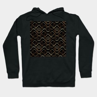 Golden geometric pattern on black background. Hoodie